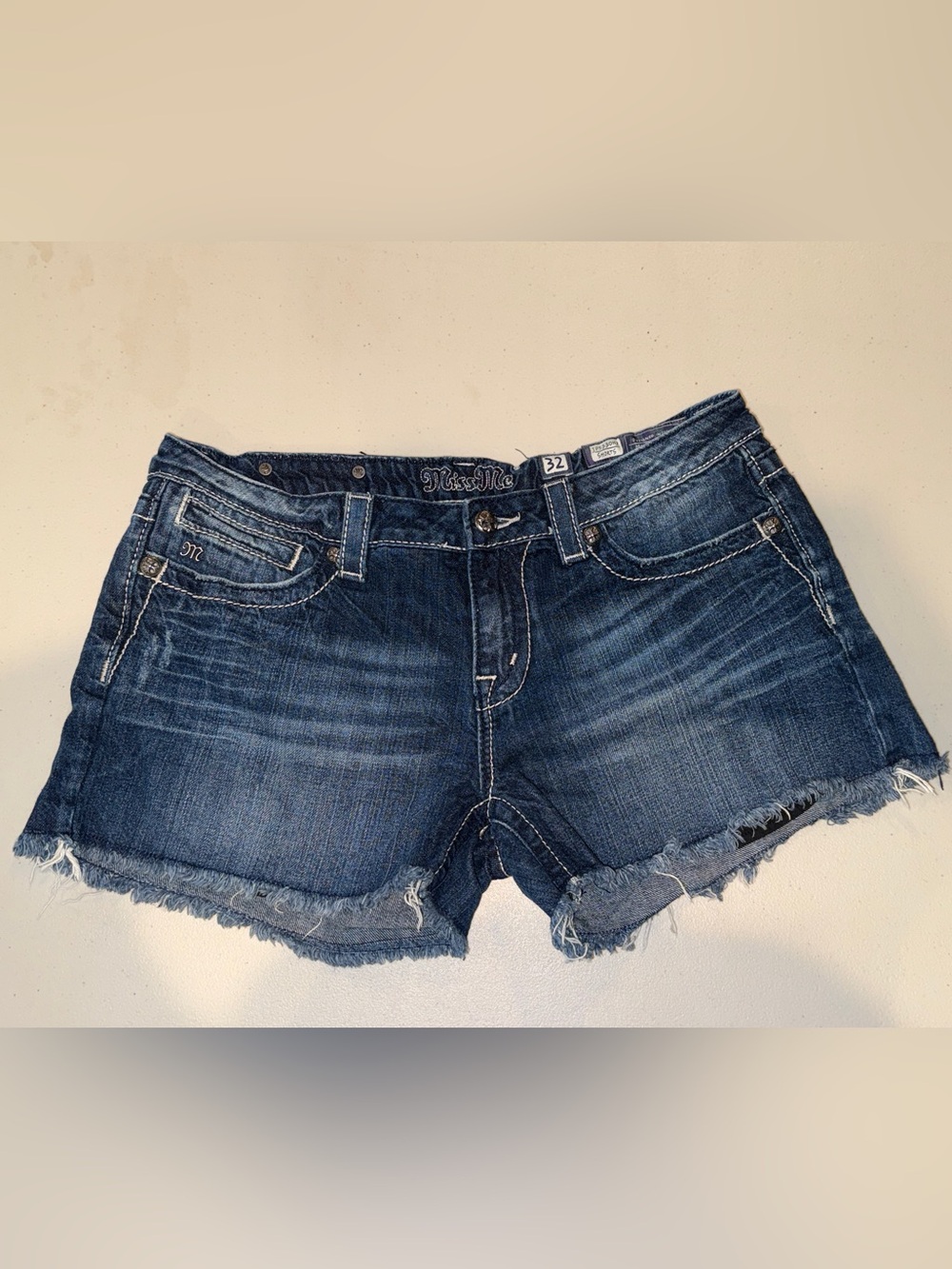 Miss Me JP5330H2 Denim Jean Shorts Blue Waist 32